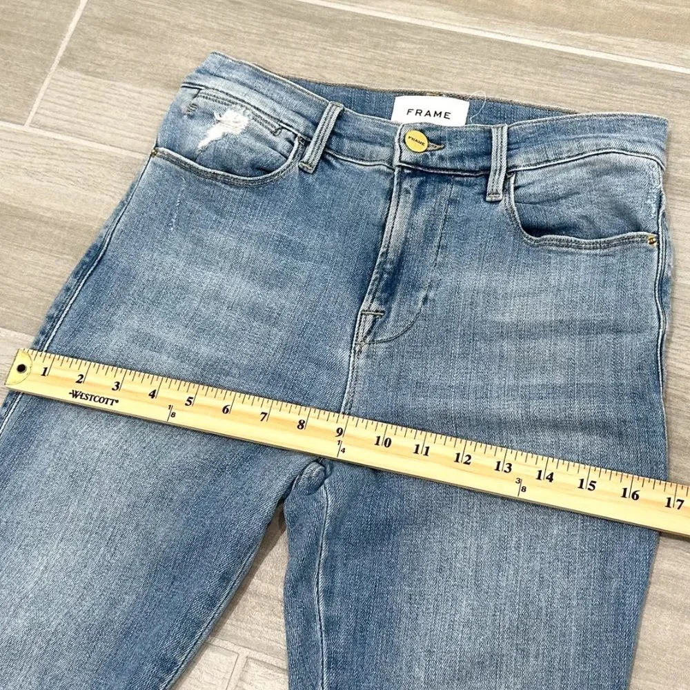 Frame Le High Skinny Double Needle in Overturn Beach Light Wash Denim Jeans